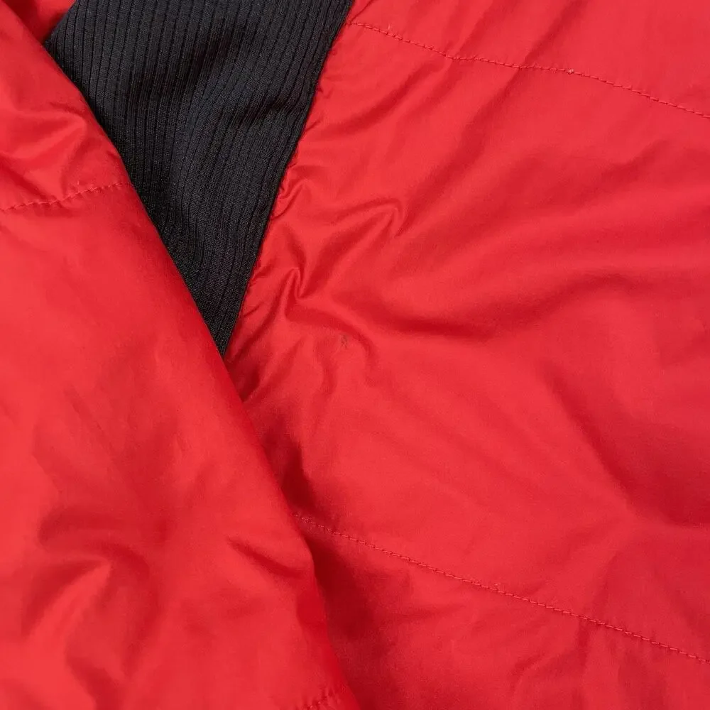 Vintage Nike Jacket & Vest 2-Pc Set Women Size M Red‎ Black Coat Puffer Silver